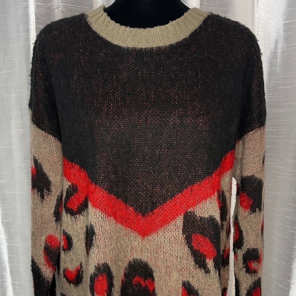Mustard Seed Crewneck Pullover Sweater Women’s Small Oversized Loose Fit Acrylic